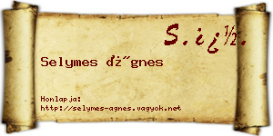 Selymes Ágnes névjegykártya