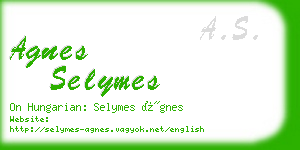 agnes selymes business card